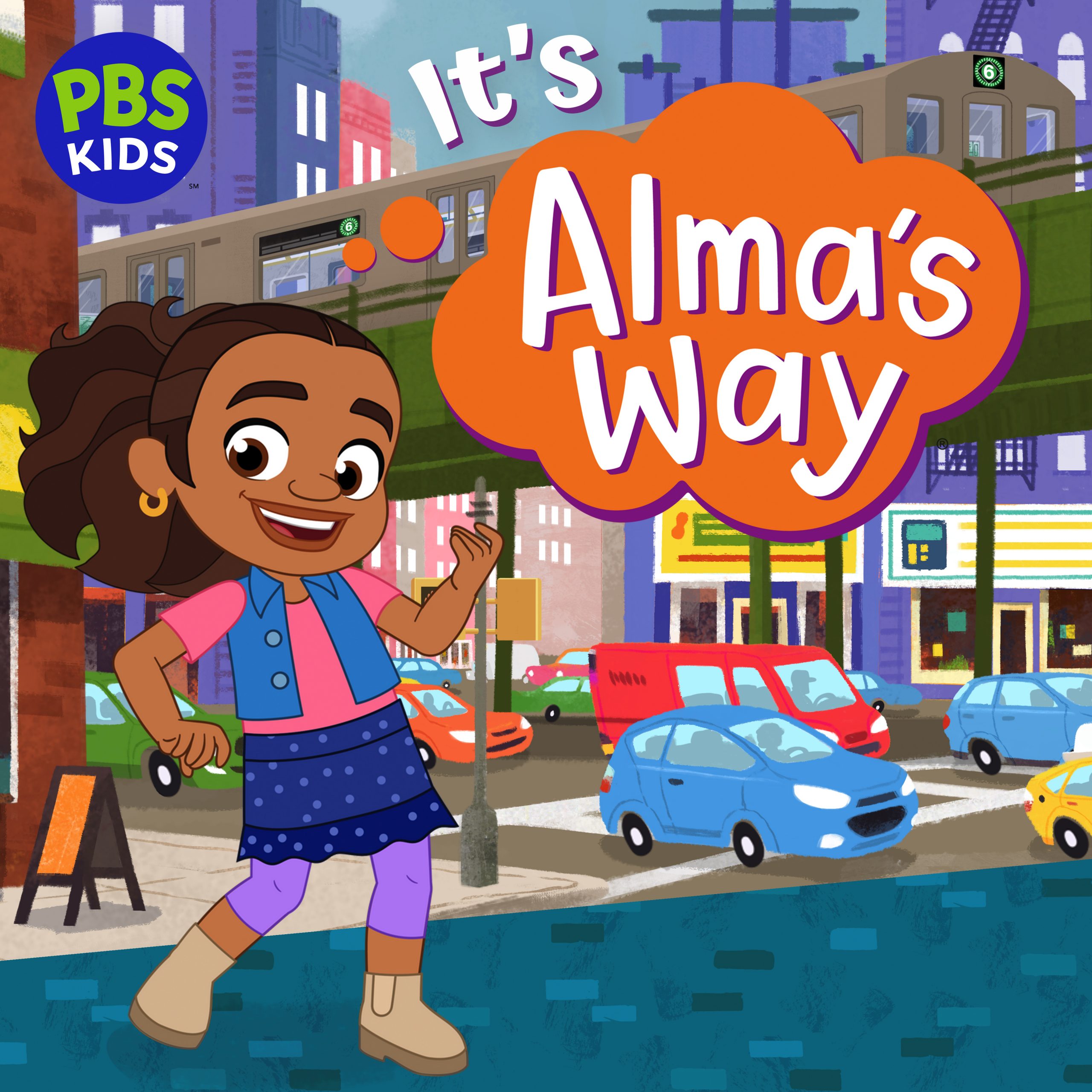 Alma dancing near busy street. Reads "It's Ama's way"